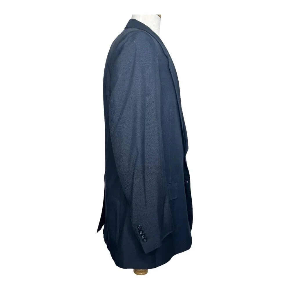 Dior Vintage Men's Blazer Single Breast 100% Silk Navy Blue 44